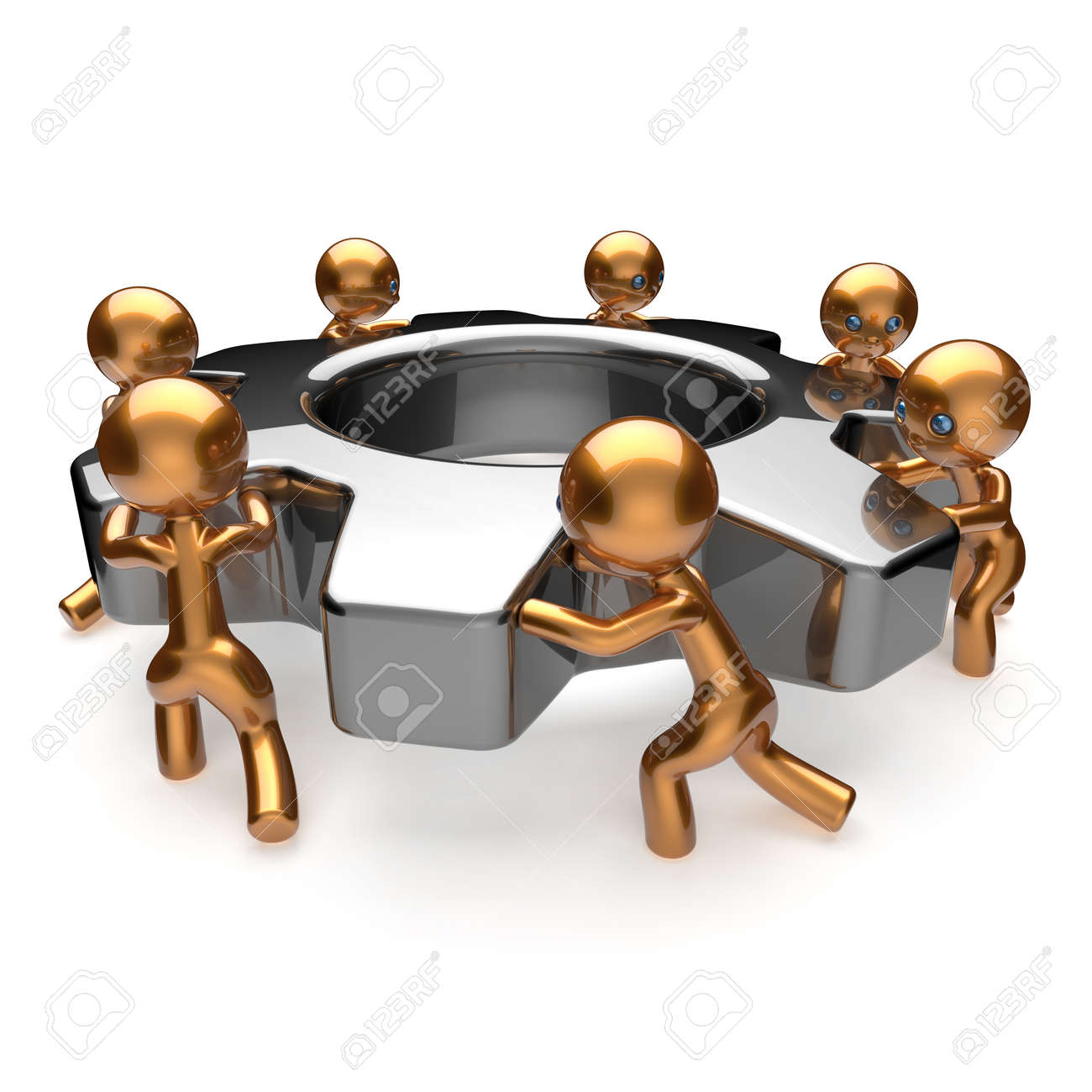 Partnership Team Process Teamwork Business Workers Turning Gear Together.  Cooperation Relationship Efficiency Community Workforce Concept. 3d Render  Isolated On White Stock Photo, Picture and Royalty Free Image. Image  39290624., image size:1300x1300