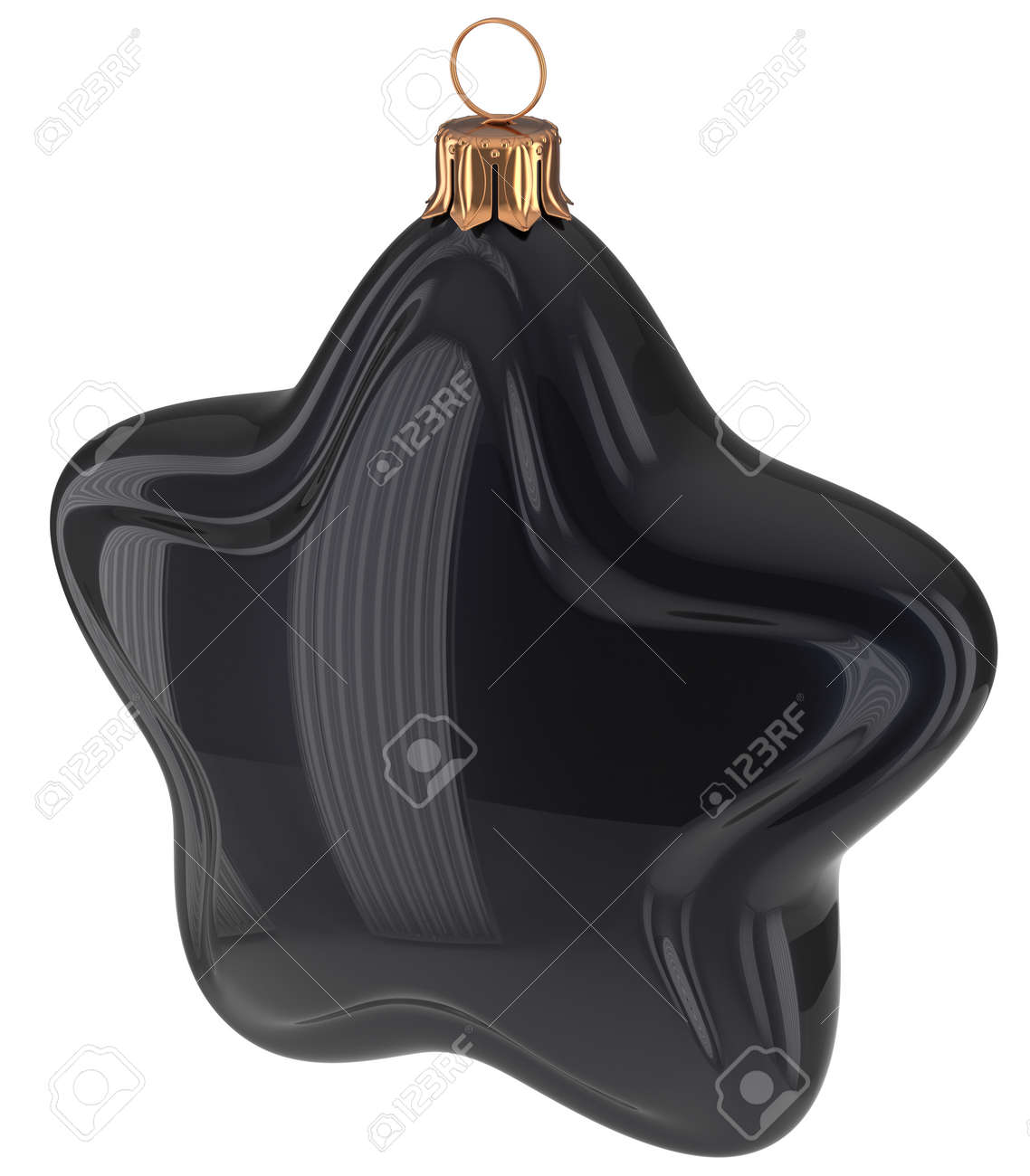 Christmas Ball Black Star Shaped Hanging Decoration Adornment Stock Photo Picture And Royalty Free Image Image