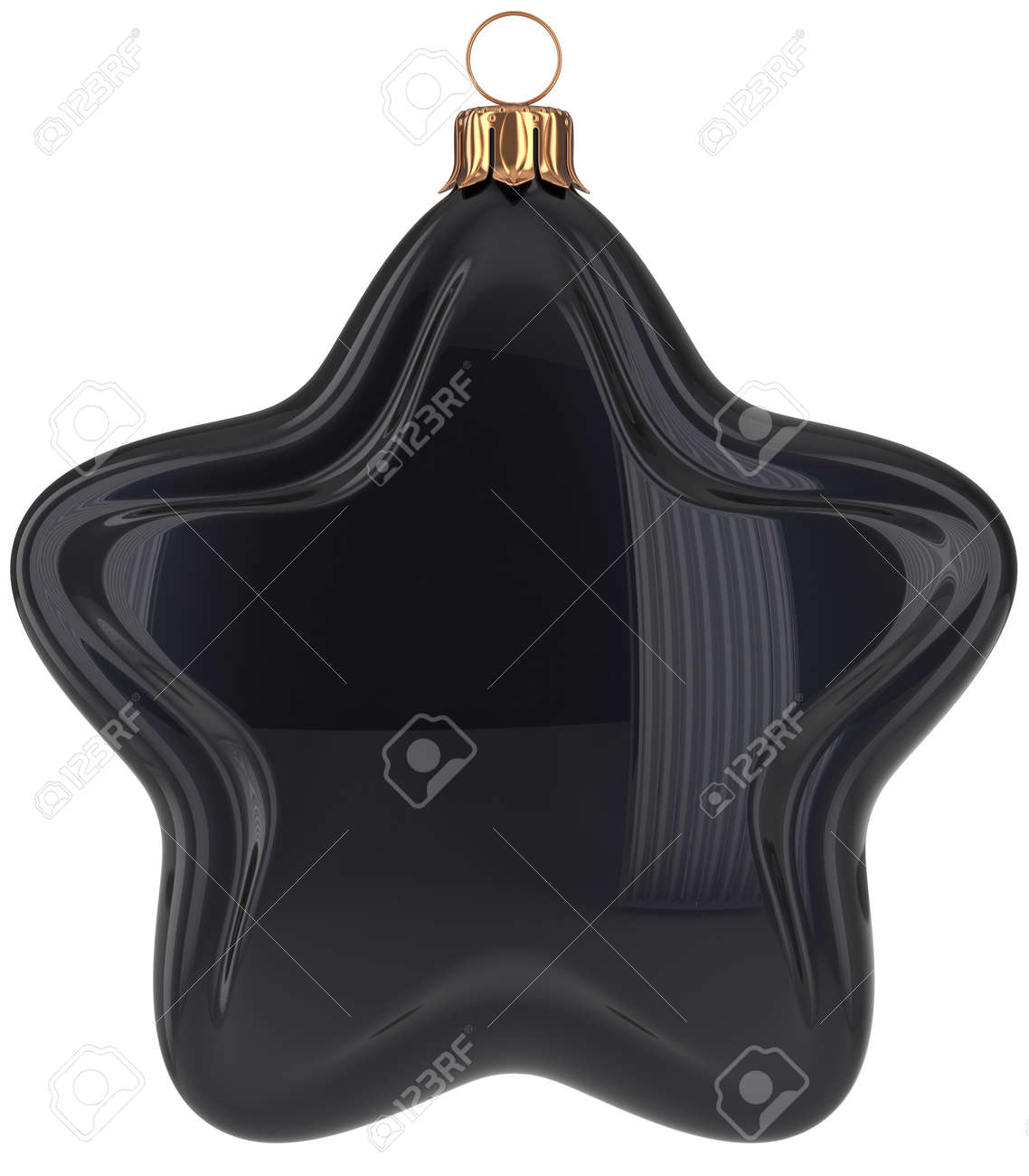 Christmas Ball Hanging Decoration Black Star Shaped Adornment Stock Photo Picture And Royalty Free Image Image