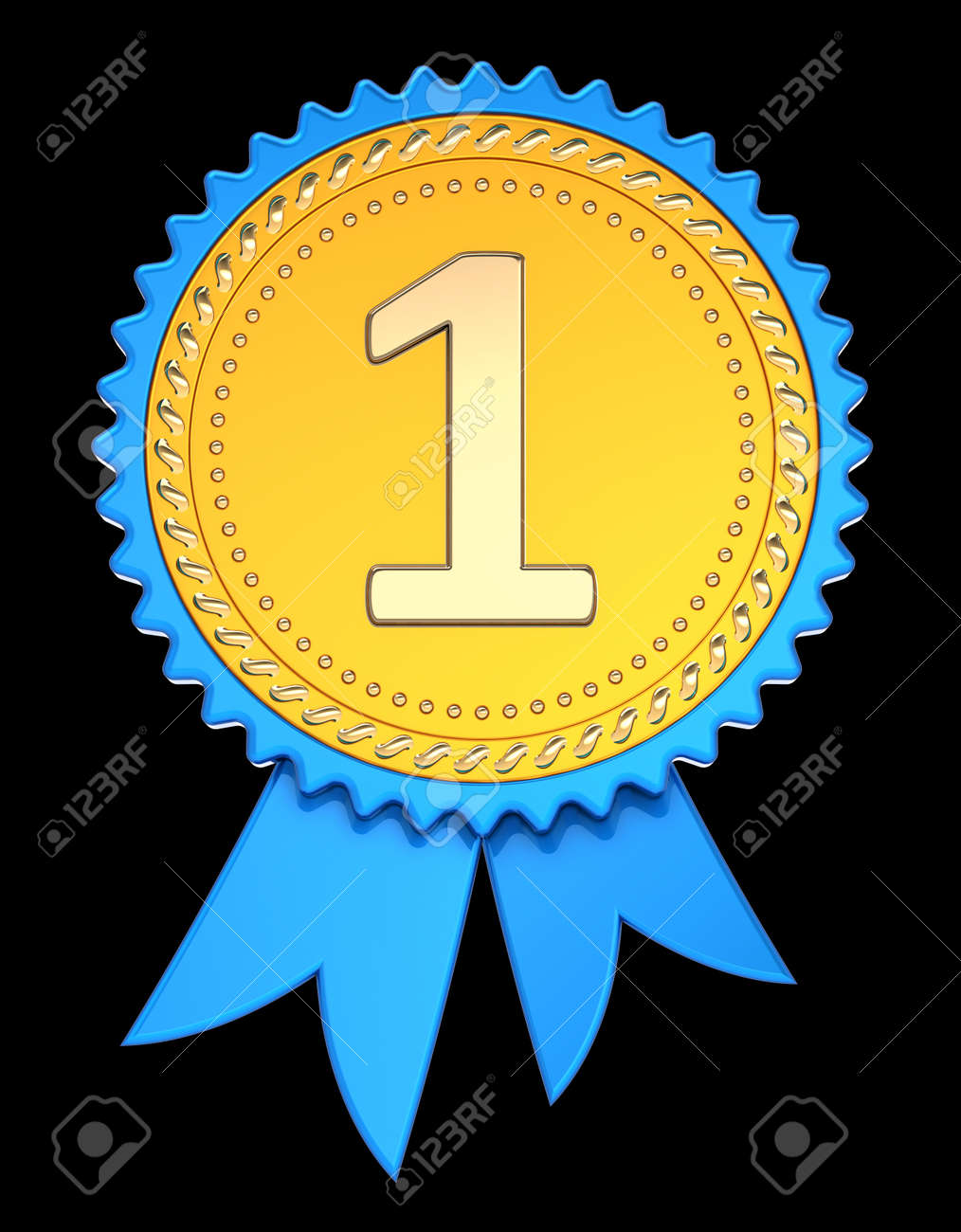 award ribbon number one 1 1st first place medal golden blue first place blue ribbon
