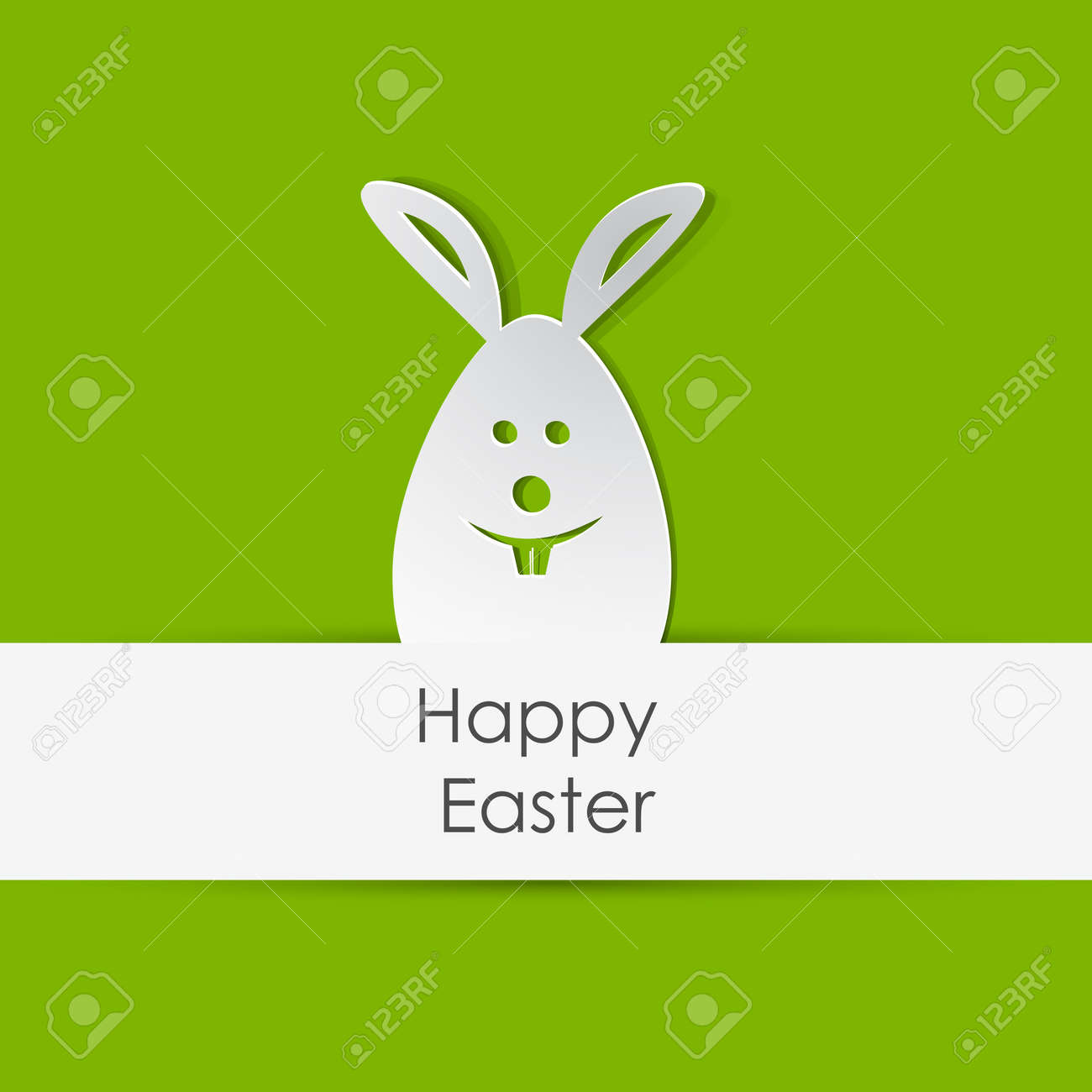 簡単に紙のイースターのウサギのイラストを編集するには のイラスト素材 ベクタ Image