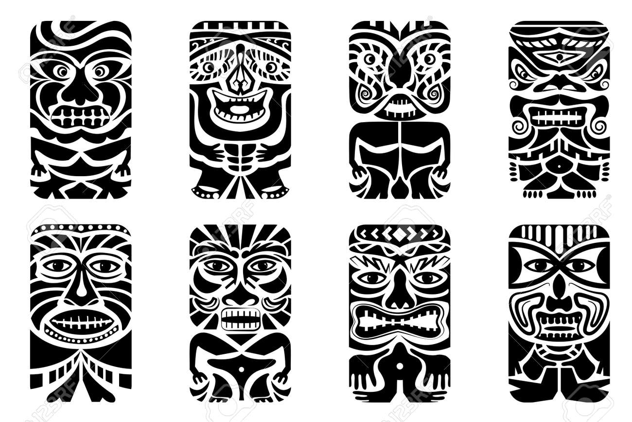 Easy To Edit Vector Illustration Of Tiki Mask Royalty Free Cliparts ... Easy To Edit Vector Illustration Of Tiki Mask Royalty Free Cliparts ...