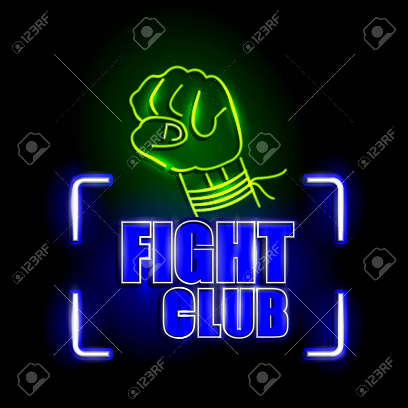 Einfache Vektor Illustration Von Neonlicht Schild Fur Fight Club Zu Bearbeiten Lizenzfrei Nutzbare Vektorgrafiken Clip Arts Illustrationen Image 60241591
