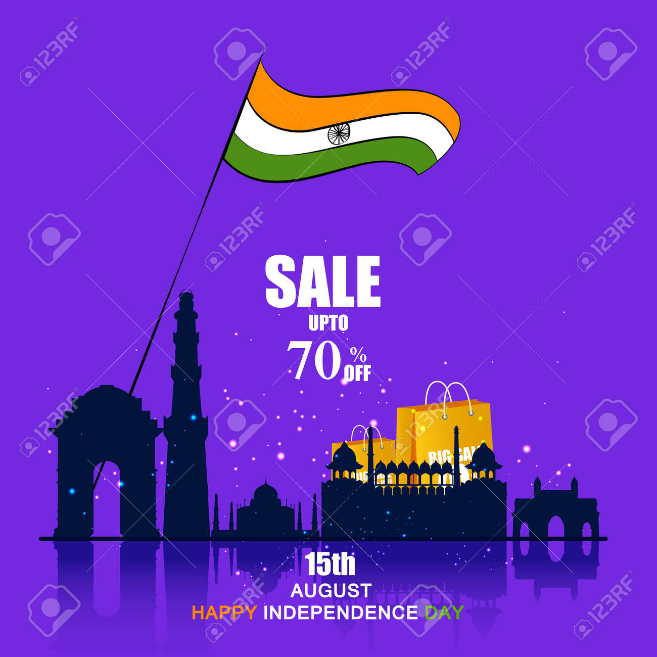 簡単インド販売のハッピー独立記念日 推進の背景にインド国旗のベクトル図を編集するには のイラスト素材 ベクタ Image 簡単インド販売のハッピー独立記念日 推進の背景にインド国旗のベクトル図を編集するには のイラスト素材 ベクタ Image