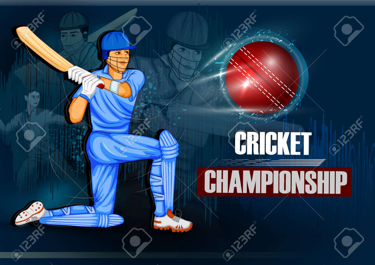 ベクタイラストでクリケットのゲームをプレイバットマンスポーツプレーヤー のイラスト素材 ベクタ Image