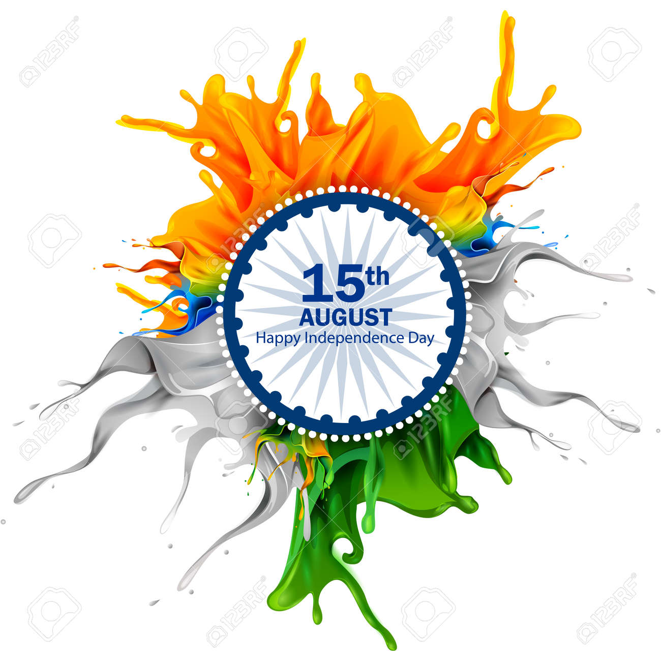 easy to edit vector illustration of splash of Indian Flag on Happy Independence Day of India background - 105875443 easy to edit vector illustration of splash of Indian Flag on Happy Independence Day of India background - 105875443