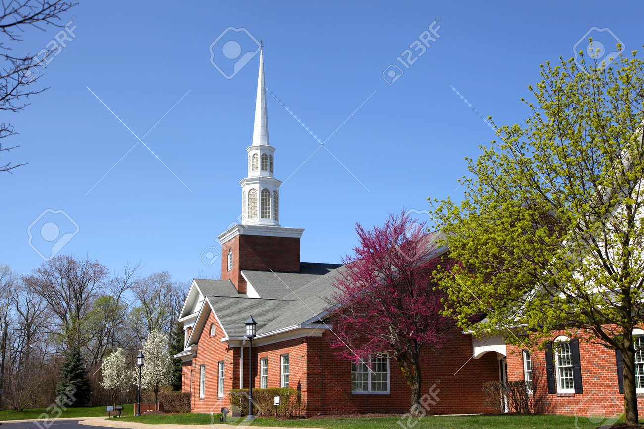 Elegant Church building in spring time - 24681721 Elegant Church building in spring time - 24681721