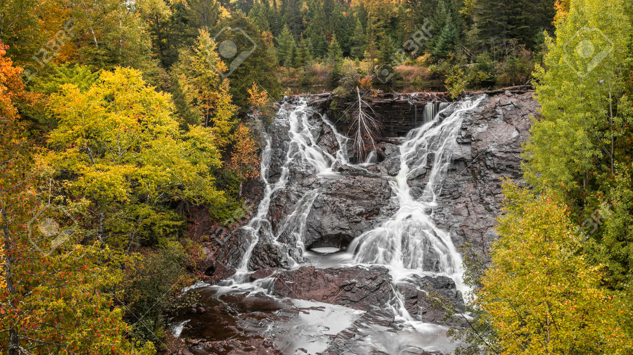 Eagle river falls near Eagle river city, Keweenaw peninsula in Michigan upper peninsula. - 163916605 Eagle river falls near Eagle river city, Keweenaw peninsula in Michigan upper peninsula. - 163916605