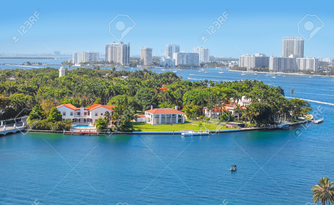 Miami, Florida-July 3,2017: Star Island is a neighborhood in the city of Miami Beach on a man-made island in Biscayne Bay, Florida, United States. - 162282172 Miami, Florida-July 3,2017: Star Island is a neighborhood in the city of Miami Beach on a man-made island in Biscayne Bay, Florida, United States. - 162282172