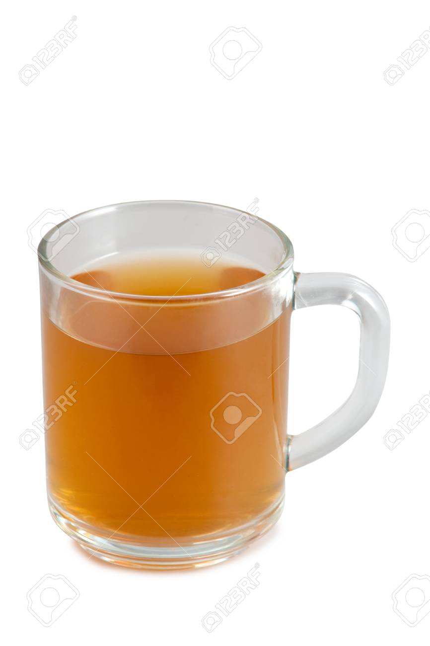 お茶は 白い背景で隔離のガラスのコップ の写真素材 画像素材 Image
