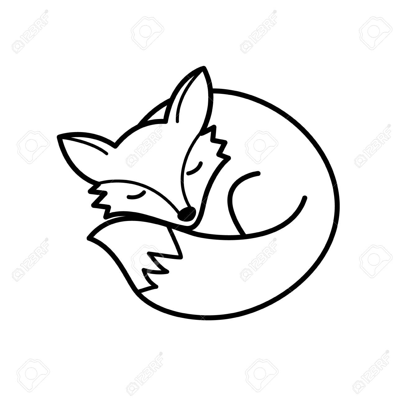 Vector Isolated Black And White Fox Icon. Creative Logo Concept Royalty  Free SVG, Cliparts, Vectors, and Stock Illustration. Image 149559188., image size:1300x1300