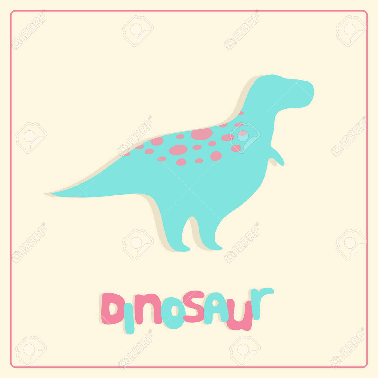 漫画スタイルの恐竜シルエット子供イラストのイラスト素材 ベクタ Image