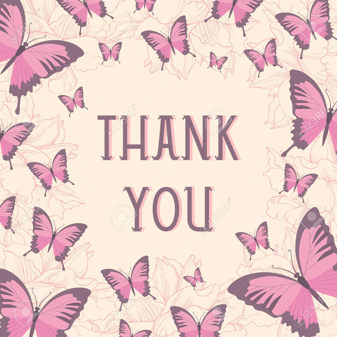 thank you card design with butterflies thank you butterfly