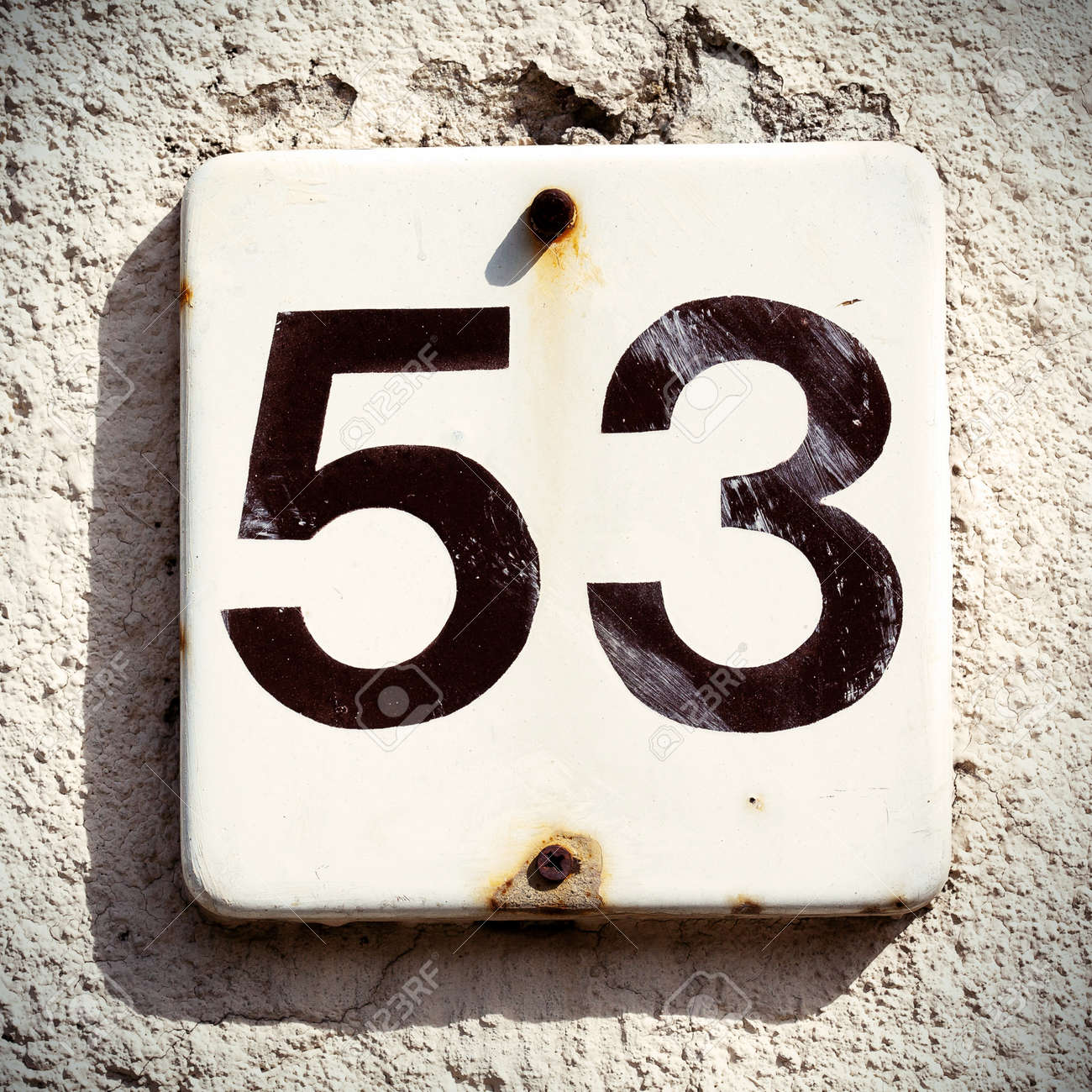 House Number Fifty Three Grungy Stock Photo Picture And Royalty Free Image Image