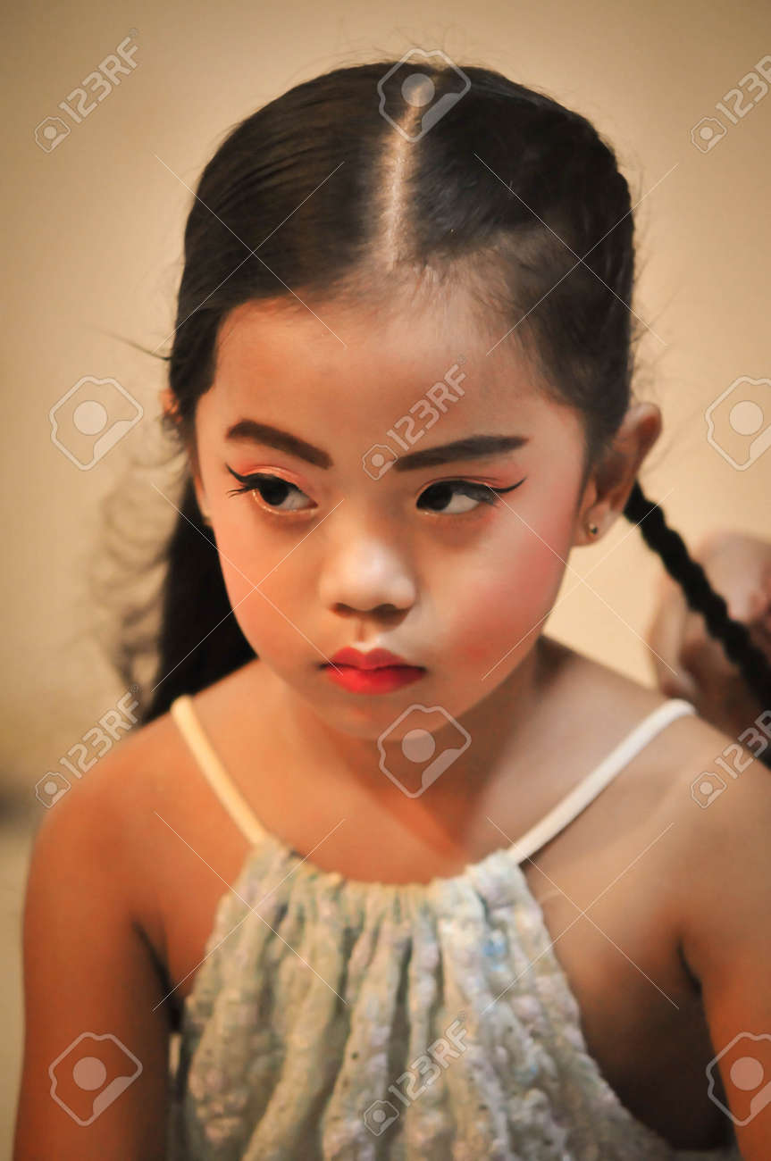 Little Girls Character Creation Set Icons With Different Types