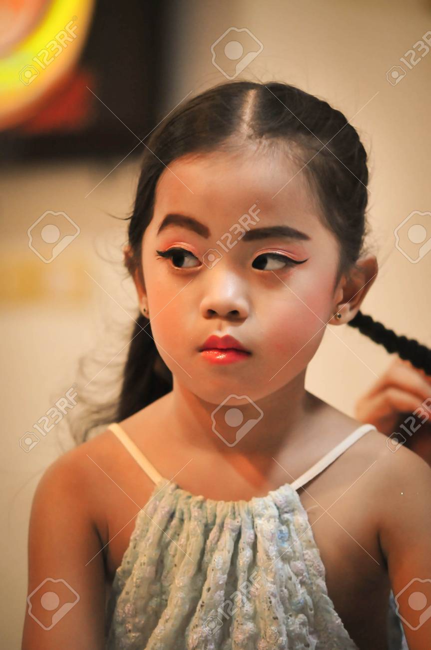 Little Girls Character Creation Set Icons With Different Types