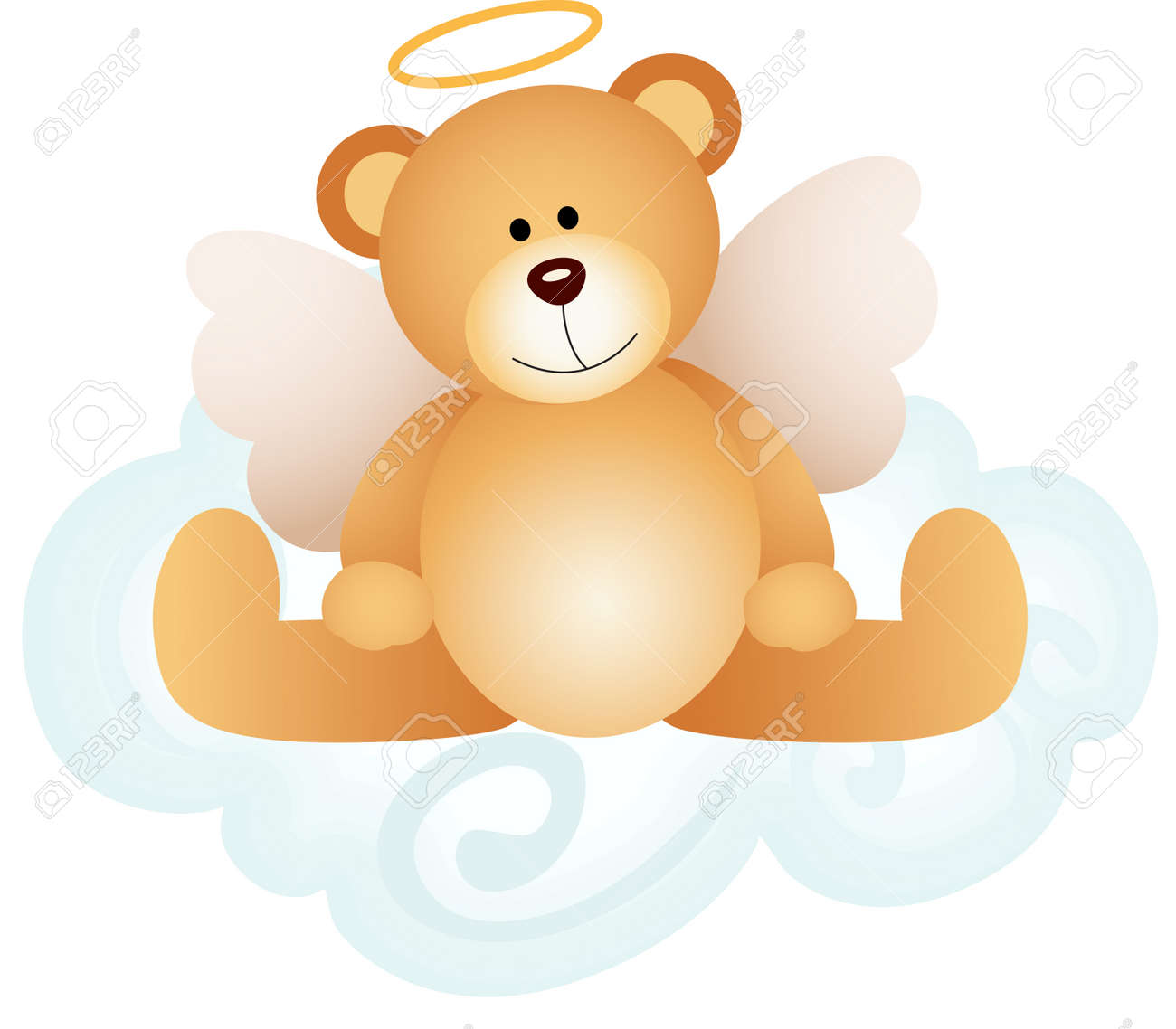 Angel Teddy Bear On Cloud Royalty Free 