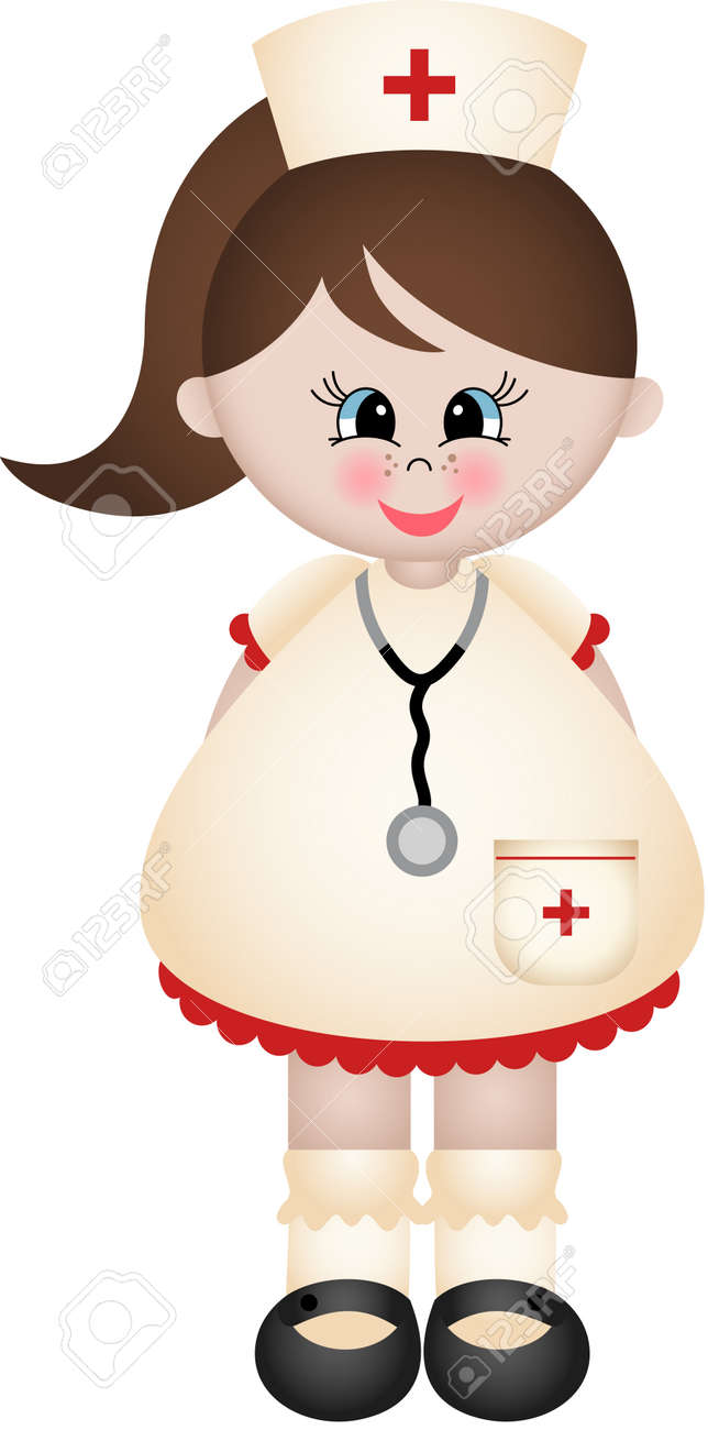 小さな女の子の医者のイラスト素材 ベクタ Image