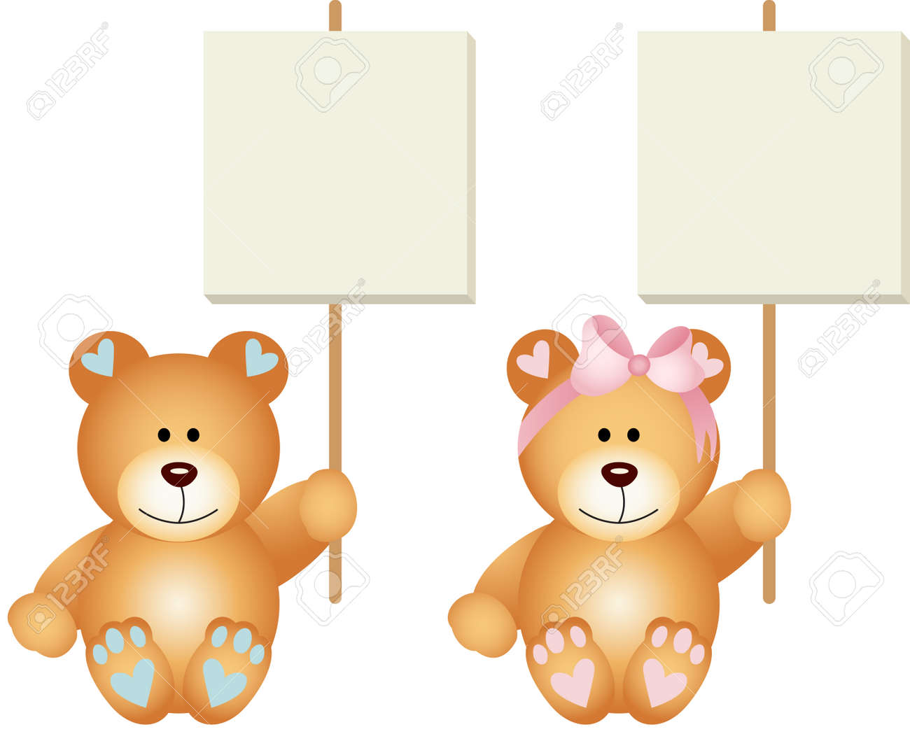 boy and girl teddy bears