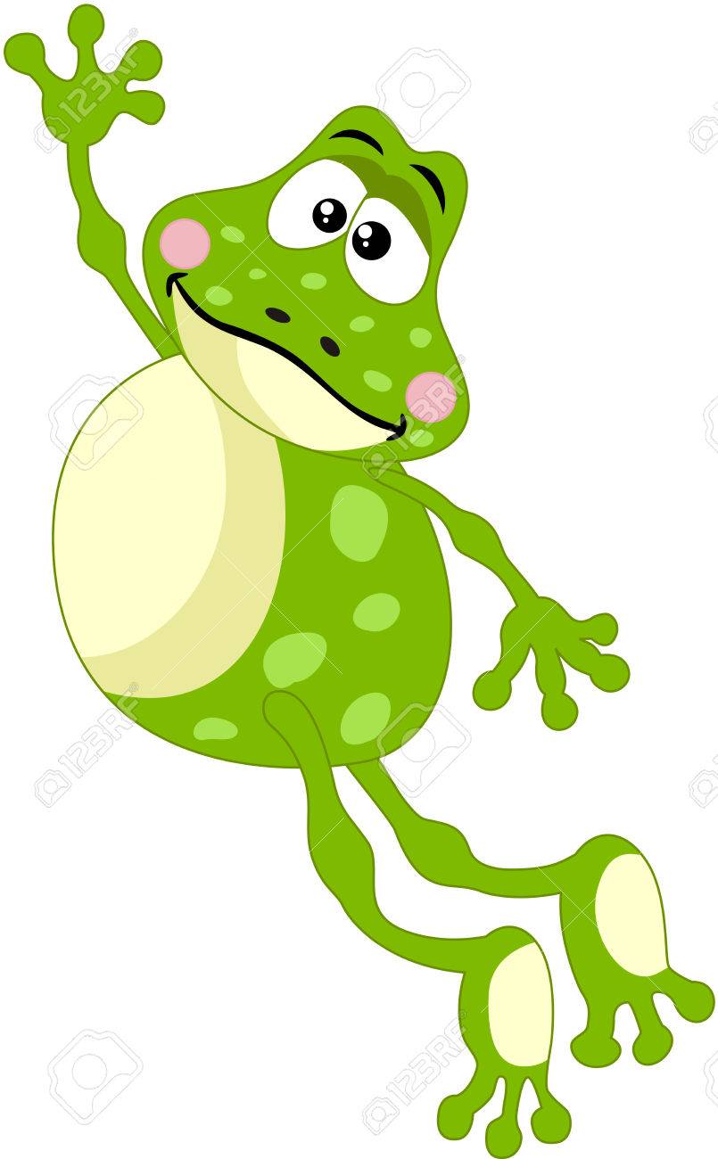 かわいいカエルのジャンプ のイラスト素材 ベクタ Image