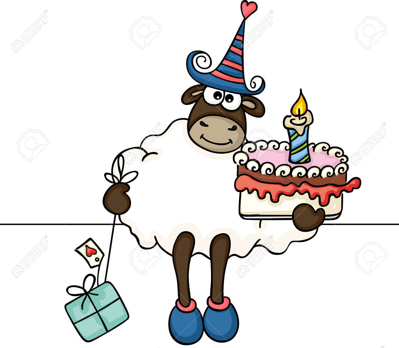 Mouton Tenant Un Gateau D Anniversaire Et Un Cadeau Clip Art Libres De Droits Vecteurs Et Illustration Image Mouton Tenant Un Gateau D Anniversaire Et Un Cadeau Clip Art Libres De Droits Vecteurs Et Illustration Image