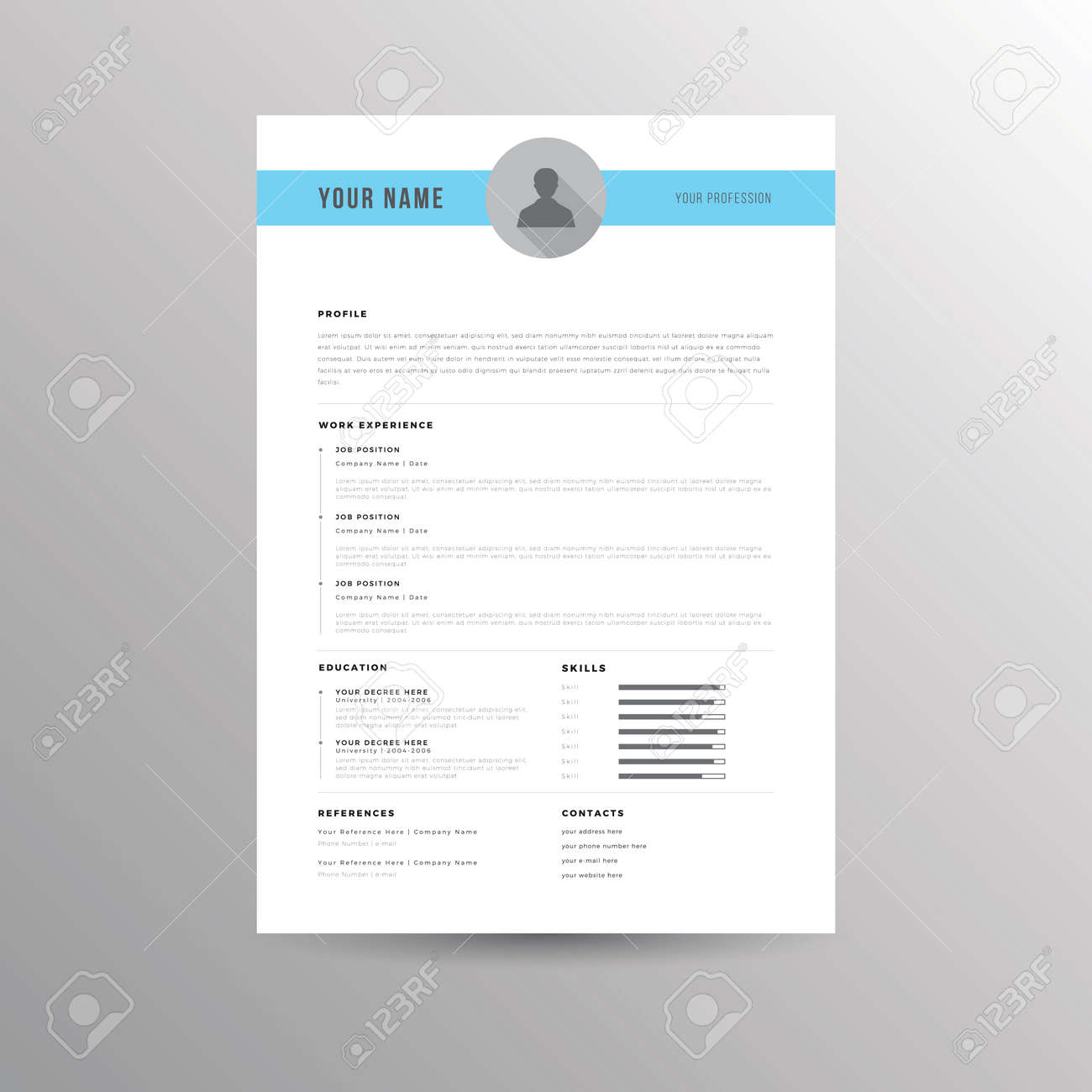 cv resume template for job applications royalty free cliparts