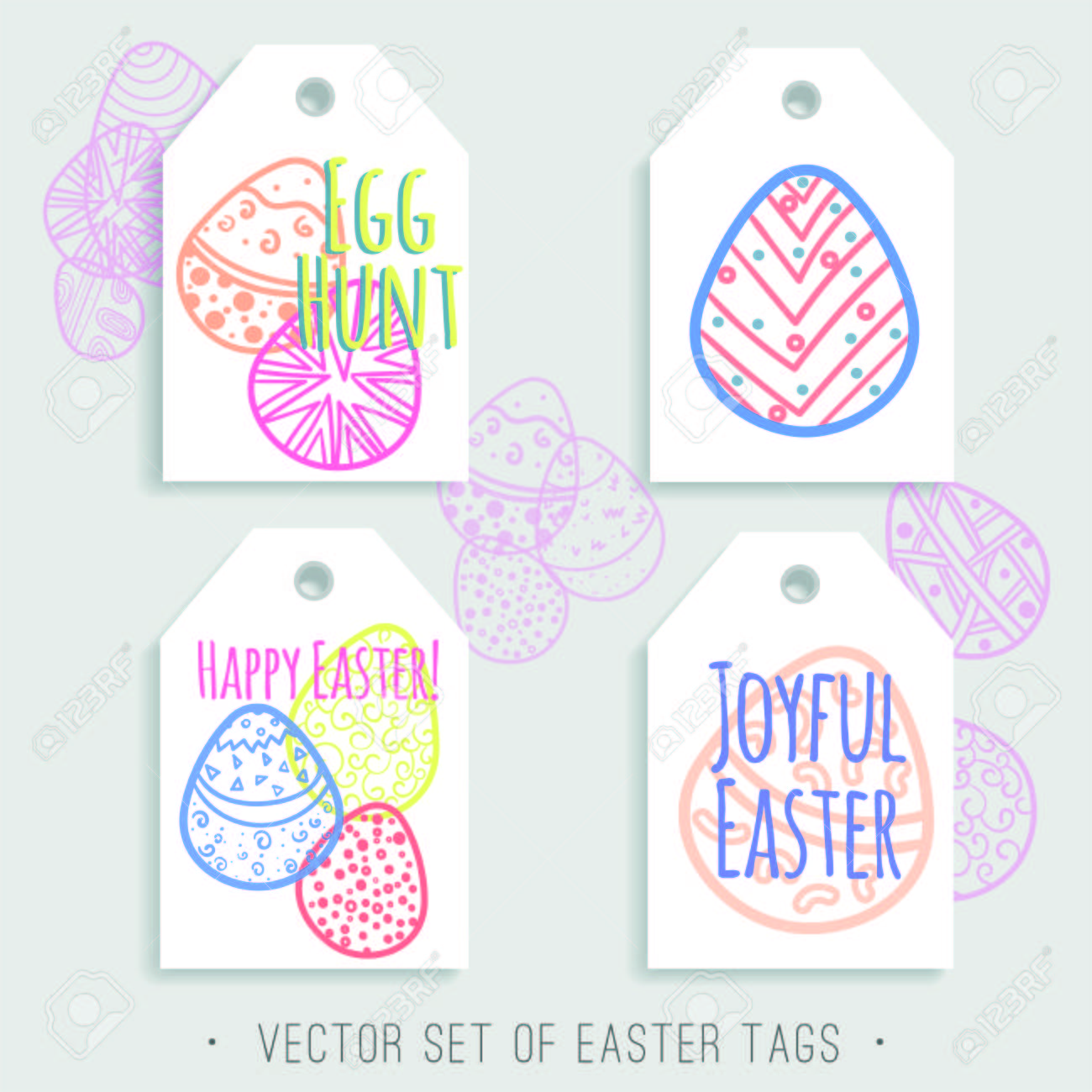 Vector established of printable Easter tags with shiny eggs. Blue, crimson,.. graphic relating to Printable Easter Tag referred to as Vector fastened of printable Easter tags with vibrant eggs. Blue, purple,..