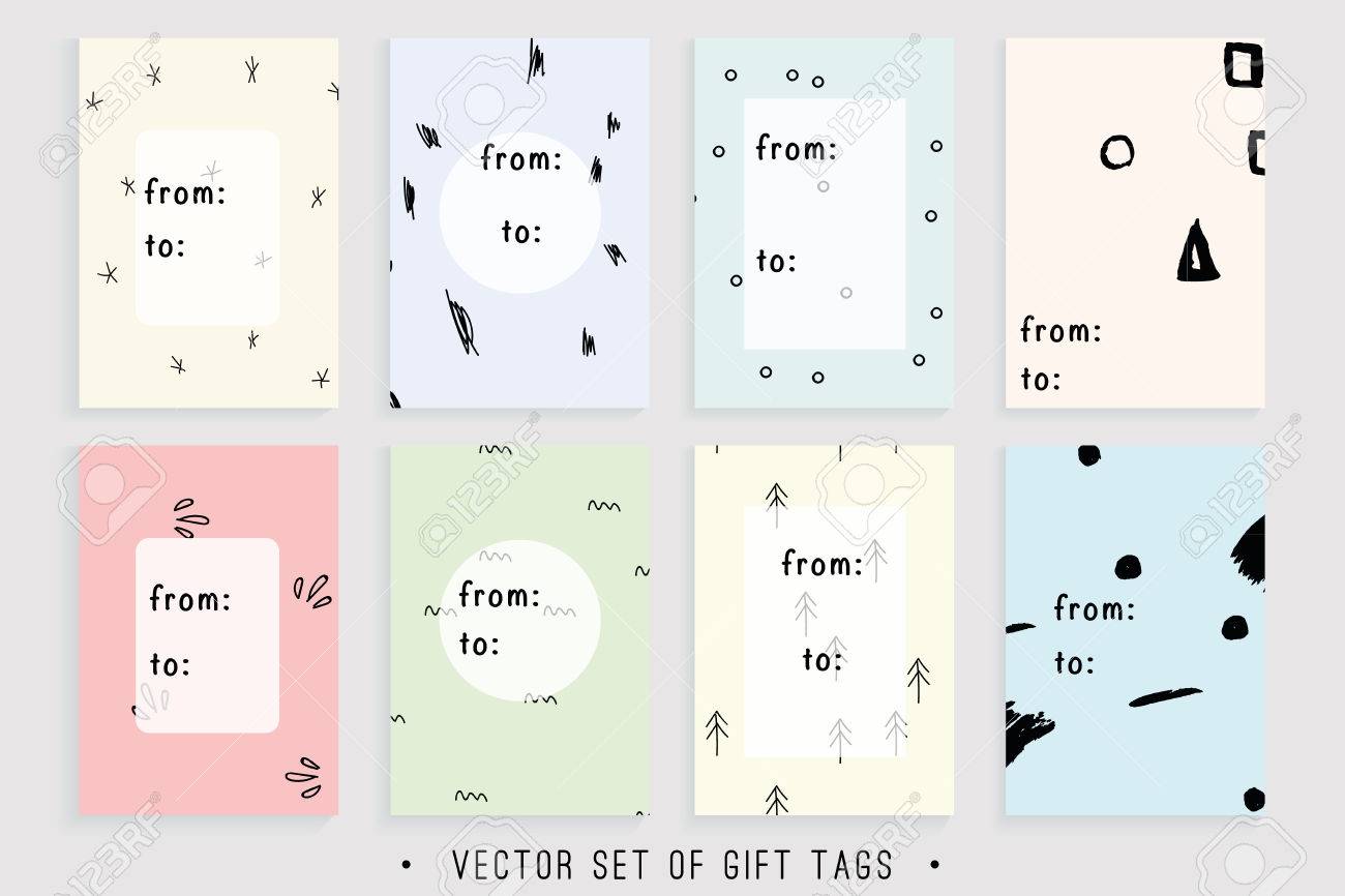 Vector Collection Of 8 Printable Gift Tags Suitable For Any Holiday