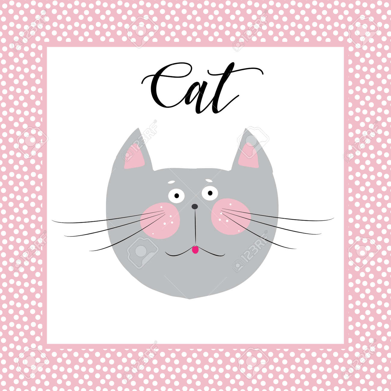A Cat Cute Picture A Cat Portrait Isolated On White Background Royalty Free Cliparts Vectors And Stock Illustration Image