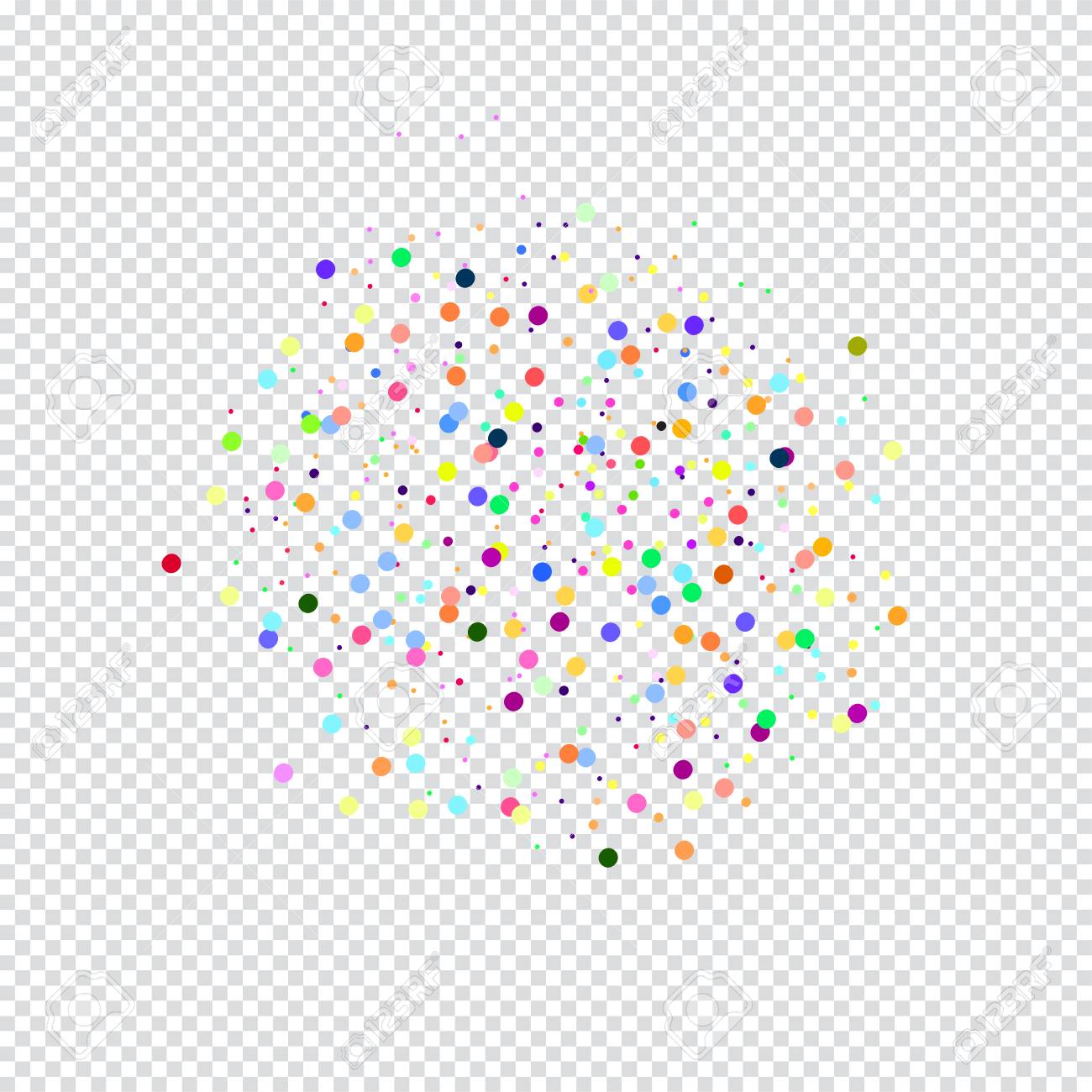 colorful confetti on transparent background vector template
