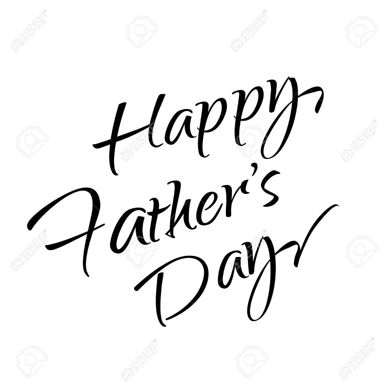happy fathers day lettering calligraphy vector happy fathers father s day template