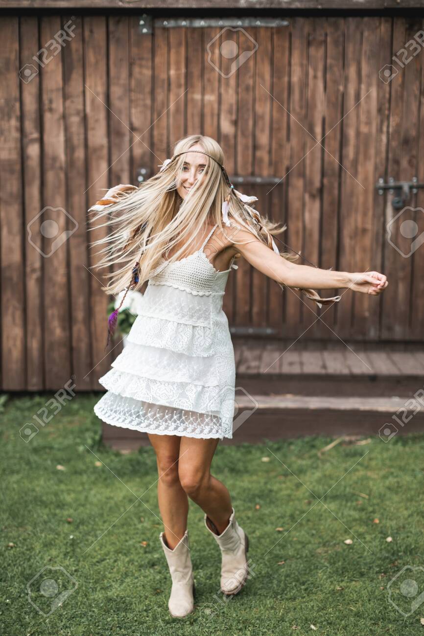 white dress and cowboy boots