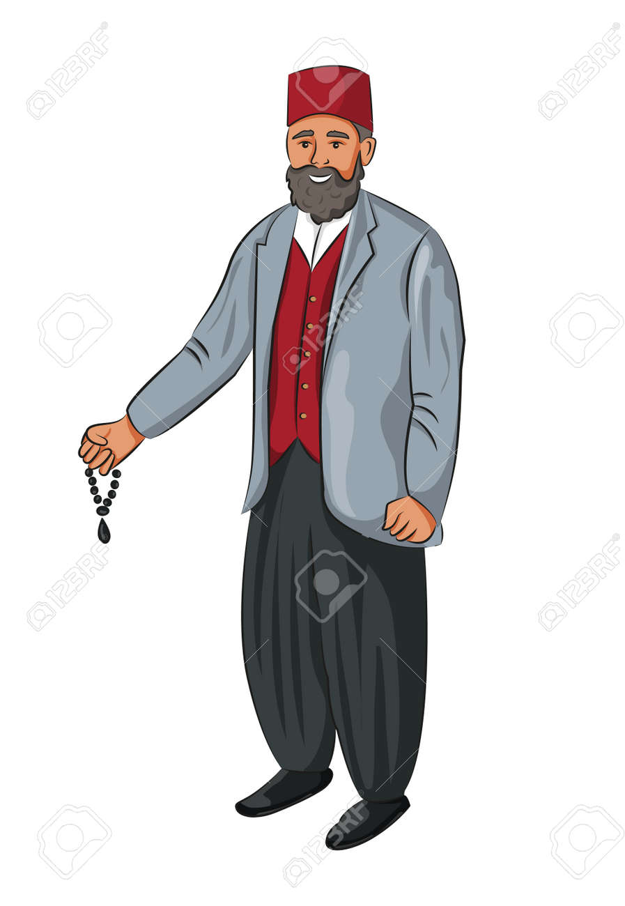 Turkish man with red fez and rosary. Man in traditional turkish hat and dress. - 164037480 Turkish man with red fez and rosary. Man in traditional turkish hat and dress. - 164037480