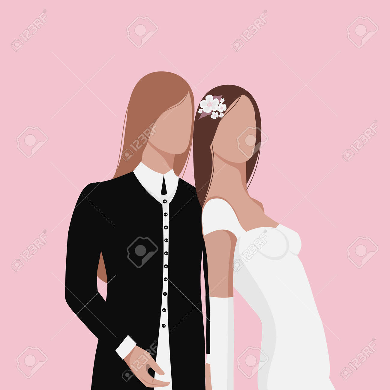 Lesbian couple. Homosexual romantic partners on a wedding, - 169605819 Lesbian couple. Homosexual romantic partners on a wedding, - 169605819