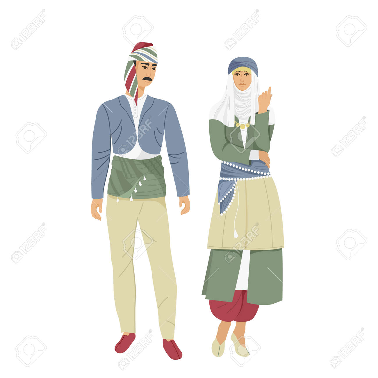 Man and woman in traditional Turkish costume, - 169605822 Man and woman in traditional Turkish costume, - 169605822