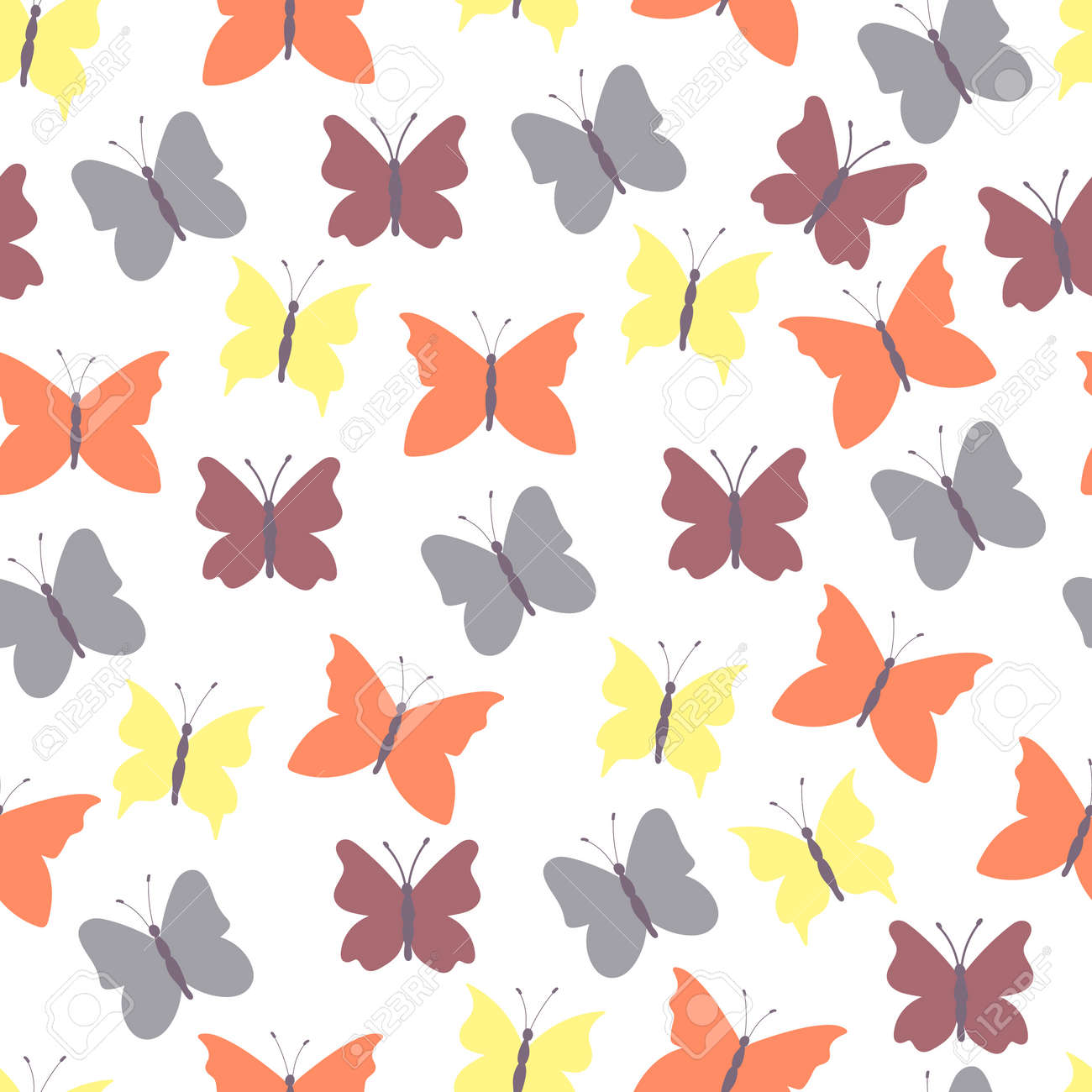 Abstract seamless background colored butterflies.Colorful flat design for fabric and textile. - 169605834 Abstract seamless background colored butterflies.Colorful flat design for fabric and textile. - 169605834