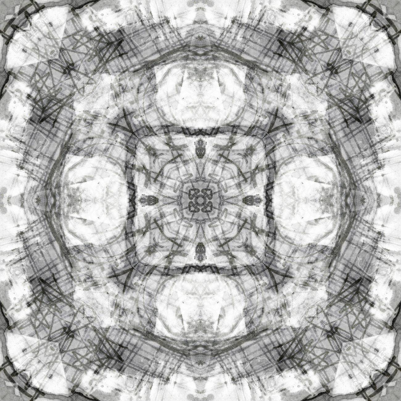 Art nouveau ornamental vintage pattern s 6 monochrome watercolor background in white