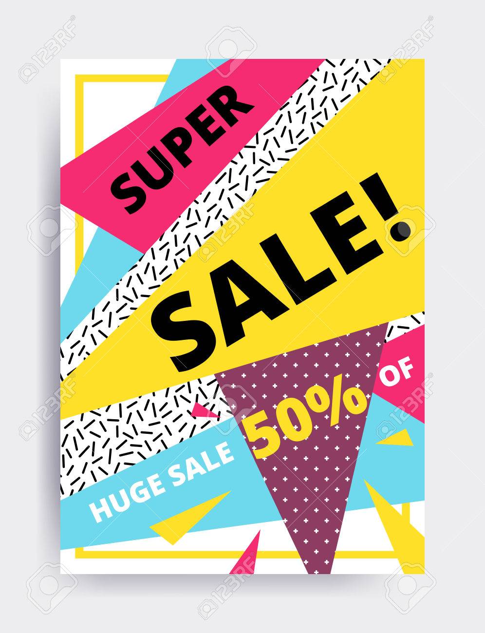 flat design eye catching sale website banner template bright