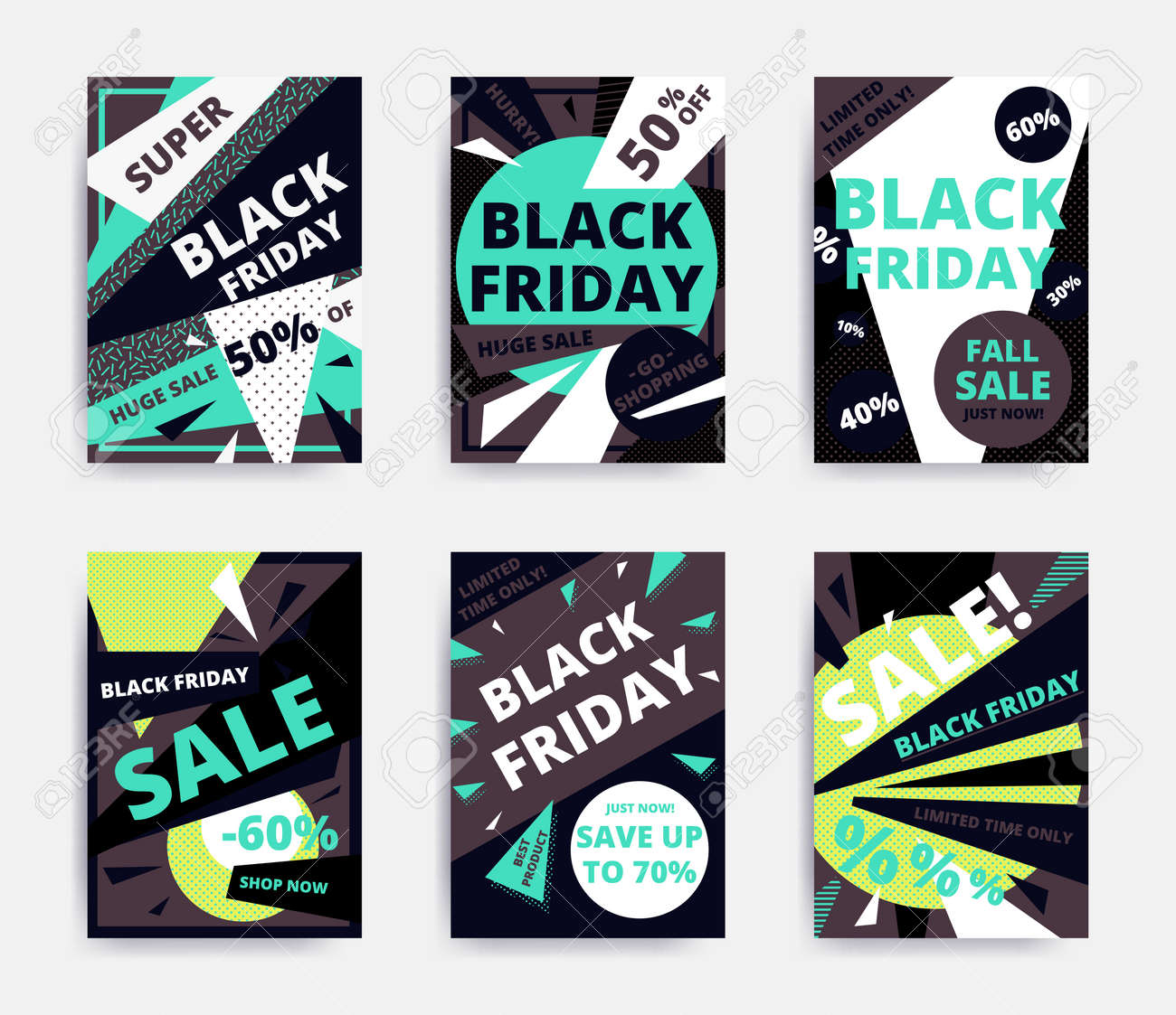 Scenografia luminosa Venerd¬ nero vendita sito web banner template Brillante colorato per i social media