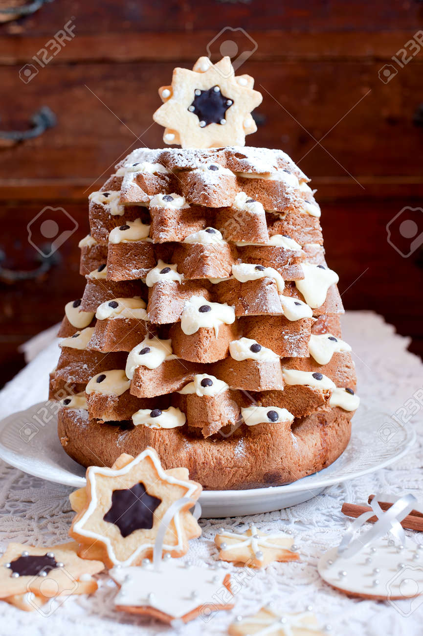 Christmas Tree Pandoro Pan D Oro Is A Traditional Italian Sweet Stock Photo Picture And Royalty Free Image Image 23792215