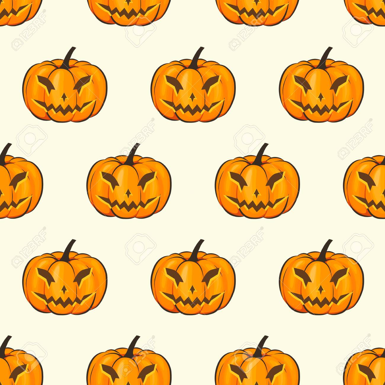 ハロウィーンのシームレスなパターン分離漫画のスタイルで恐ろしいカボチャとラップ壁紙 あなたのプロジェクトのためのハロウィーンのテーマのベクトル イラスト のイラスト素材 ベクタ Image