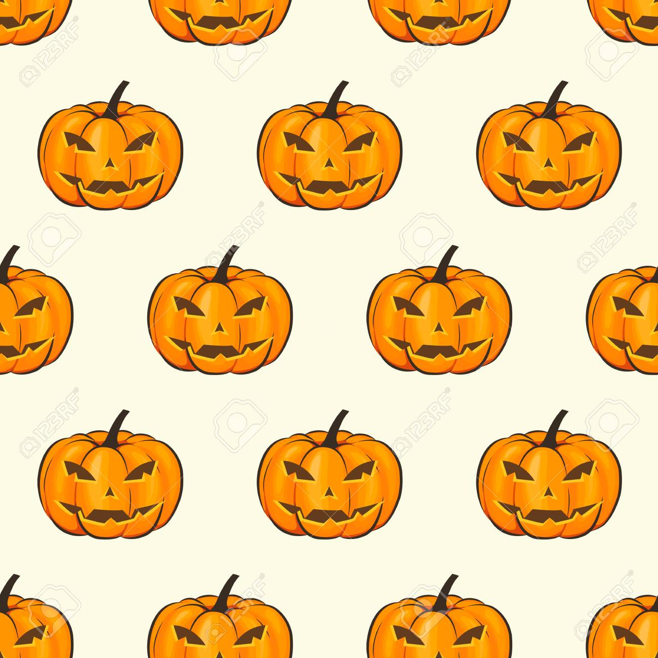 ハロウィーンのシームレスなパターン分離漫画のスタイルで恐ろしいカボチャとラップ壁紙 あなたのプロジェクトのためのハロウィーンのテーマのベクトル イラスト のイラスト素材 ベクタ Image