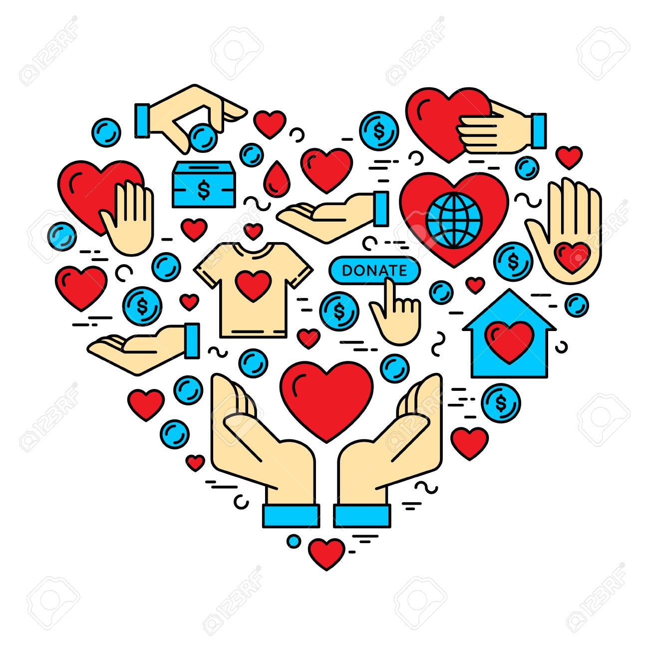★Vitaly★ Icon [charitable donation] Flat icon set for charity donation organization volunteer