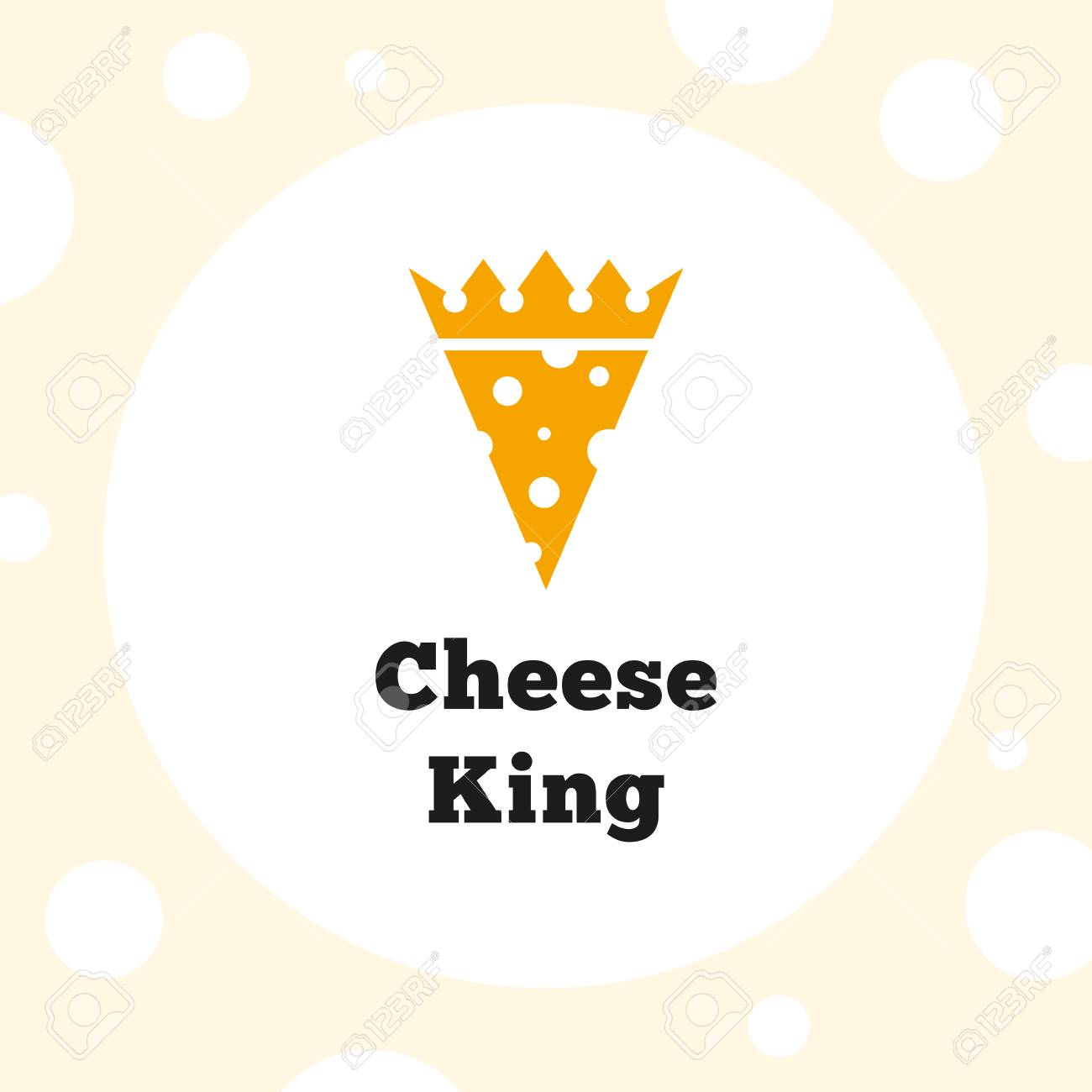 cheese king logo design template vector logotype illustration king template