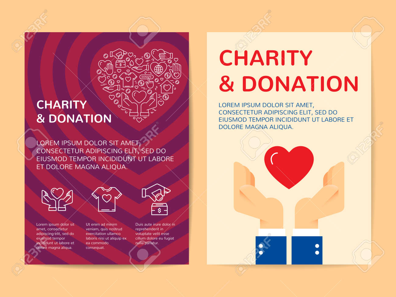 Charity And Donation Banner Design Template With Vector Graphic In Donation Card Template Free
