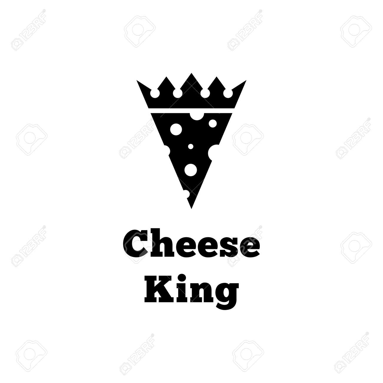 Cheese King Logo Design Template Vector Logotype Illustration
