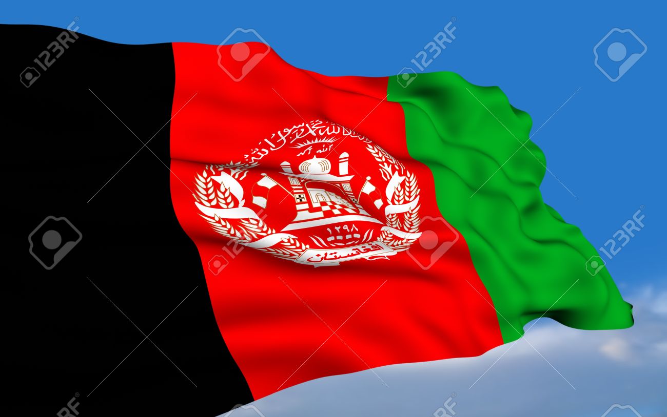 afghan flag stock photo