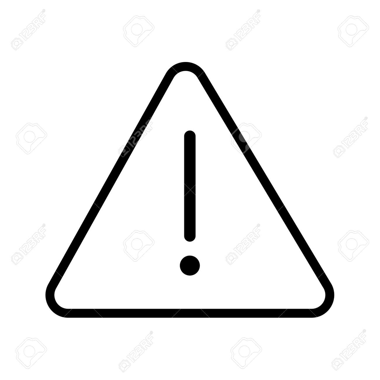 三角形ライン 危険 アイコン 白い背景の上の象徴的なシンボルのベクトル ベクトルの象徴的なデザイン のイラスト素材 ベクタ Image