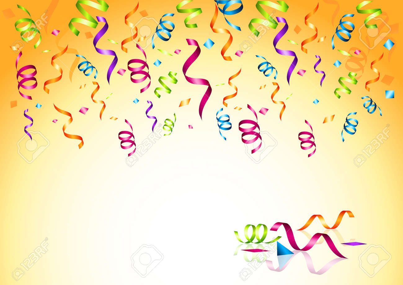celebrations streaming party confetti vector illustration stock