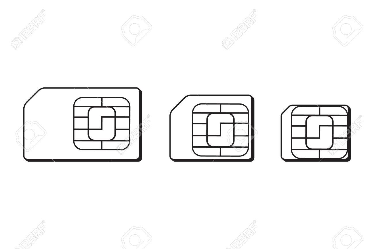 ミニ マイクロ ナノ Sim カード シルエット概要 のイラスト素材 ベクタ Image